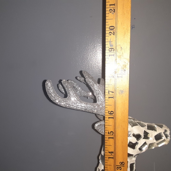 Rare Mosaic Mirrored Glass Christmas Standing Reindeer - Picture 7 of 8